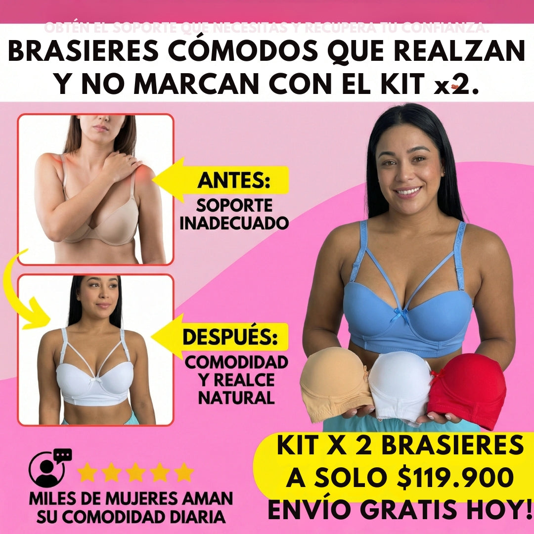 Bra "Horma Perfecta" de 6 Broches ✨ | Realce Natural y Espalda Lisa (No Talla)